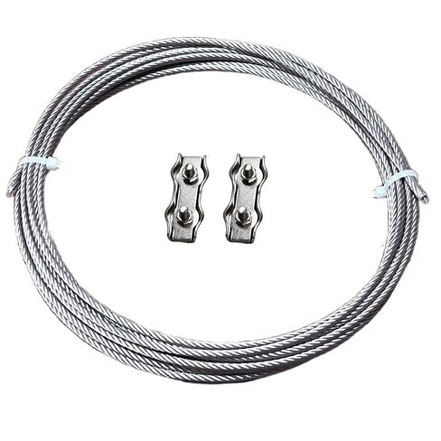 1/8" (3mm) 304 Stainless Steel Wire Rope Kit with Reusable Cable Clamps, 7x19 Flexible Aircraft Cable for DIY Hanging & Outdoor Use (20 FT, 1/8" Wire Rope Kit) in Kuwait