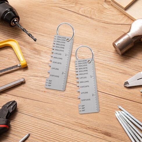 1 Pcs Wire Metal Sheet Thickness Gauge Metal Portable Stainless Steel Welding Material Steel Gauge One Sided Material Thickness Gauge Plated Size Inspection Tool in Kuwait