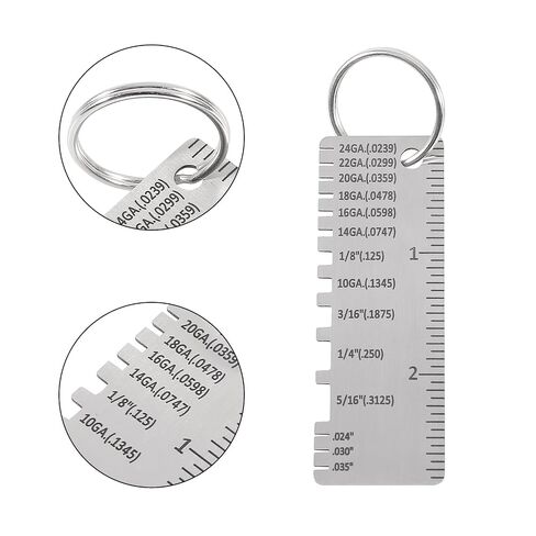 1 Pcs Wire Metal Sheet Thickness Gauge Metal Portable Stainless Steel Welding Material Steel Gauge One Sided Material Thickness Gauge Plated Size Inspection Tool in Kuwait