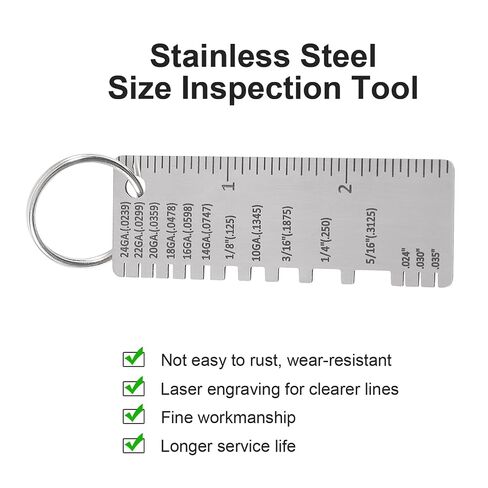 1 Pcs Wire Metal Sheet Thickness Gauge Metal Portable Stainless Steel Welding Material Steel Gauge One Sided Material Thickness Gauge Plated Size Inspection Tool in Kuwait