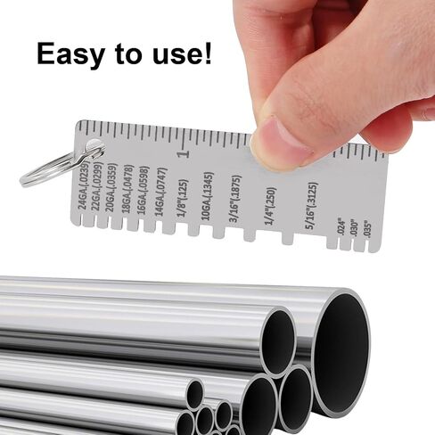 1 Pcs Wire Metal Sheet Thickness Gauge Metal Portable Stainless Steel Welding Material Steel Gauge One Sided Material Thickness Gauge Plated Size Inspection Tool in Kuwait