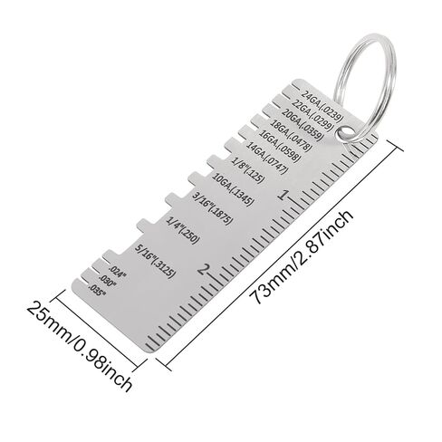 1 Pcs Wire Metal Sheet Thickness Gauge Metal Portable Stainless Steel Welding Material Steel Gauge One Sided Material Thickness Gauge Plated Size Inspection Tool in Kuwait