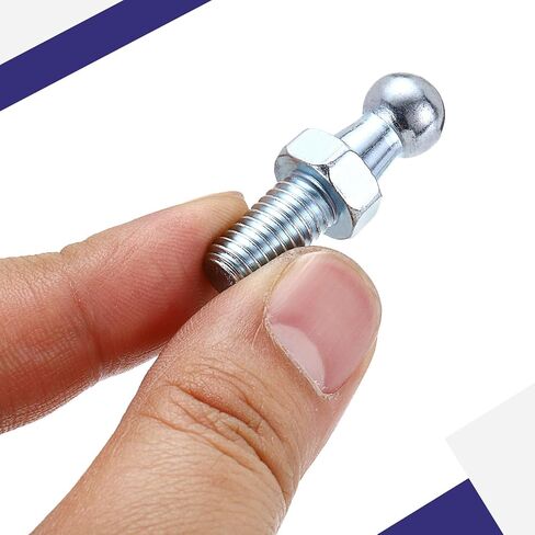 مسمار كروي uxcell M8 x 0.5 بوصة، تركيب نهاية زنبركية من الفولاذ المقاوم للصدأ مع دعامة دعم رفع الأجهزة لدعامات الغاز، غطاء رأس ذو نهاية كروية، فضي، 4 قطع in Kuwait