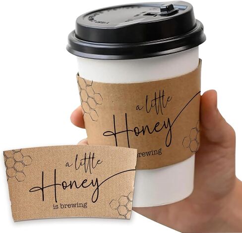 20 Pcs A Baby Is Brewing Coffee Cup Sleeves, Disposable Kraft Paper Sleeves for Baby Shower Coffee Bar Decorations, Gender Reveal Party Favors, Fits 10/12/16/20 oz Hot Cold Paper Cups in Kuwait