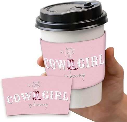20 Pcs A Baby Is Brewing Coffee Cup Sleeves, Disposable Kraft Paper Sleeves for Baby Shower Coffee Bar Decorations, Gender Reveal Party Favors, Fits 10/12/16/20 oz Hot Cold Paper Cups in Kuwait