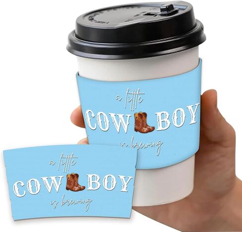 20 Pcs A Baby Is Brewing Coffee Cup Sleeves, Disposable Kraft Paper Sleeves for Baby Shower Coffee Bar Decorations, Gender Reveal Party Favors, Fits 10/12/16/20 oz Hot Cold Paper Cups in Kuwait
