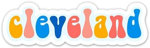 Squiddy Cleveland Ohio Cute Groovy - Vinyl Sticker Decal for Phone, Laptop, Water Bottle (3" Wide) in Kuwait