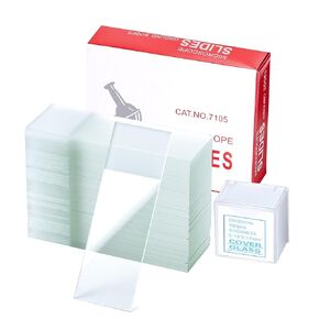 Microscope Slides and Coverslips Set, Pre-Cleaned Optical Glass, 50 PCS White Frosted Slides with Ground Edges and 100 PCS 22x22mm Cover Glass for Lab, Classroom, and Homeschool STEM Education in Kuwait