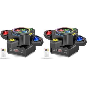 2PCS 120W Stage Moving Head Light,4 Arms RGBW 4 in 1 Stage Lighting Beam/Wash/Red Green Starry Sky Golden Strobe RGB Halo Effect Light,Sound-Active/DMX/Remote Control for Party Club Stage Show in Kuwait
