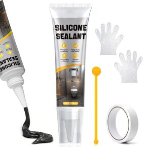 5.07 Oz Gray Silicone Caulk, Grey Caulking Waterproof, Gray Caulk with Scraper and Sticker, Fast-Curing, Non-Sticky, Adheres Firmly to Surfaces Such as Glass, Metal, Ceramics and Plastics in Kuwait