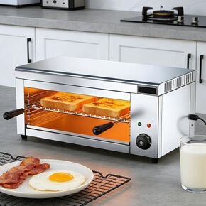 Stainless Steel Salamander Broiler Oven - Adjustable Temperature Control, Removable Drip Pan, Compact Countertop Design for Perfect Grilling & Broiling in Kuwait