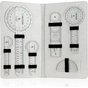 Goniometer Set 6-in-1 with PU Case, Premium Occupational Physical Therapy Angle Gauge Kit, High Visibility Acrylic Orthopedics Joint Rom Protractor Angle Finder Tool in Saudi Arabia