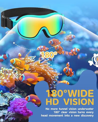 Aegend Kids Swim Goggles with Soft Fabric Strap, Anti-Fog No Leak Wide View Swimming Goggles for Kids 3-14 in Kuwait