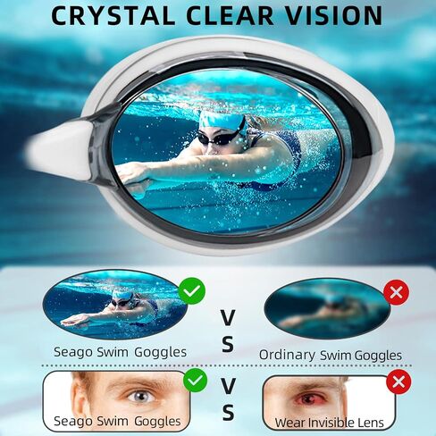 Seago Swim Goggles Shortsighted Swimming Goggles Anti Fog UV Protection Fit for Adult Men Women Youth in Kuwait