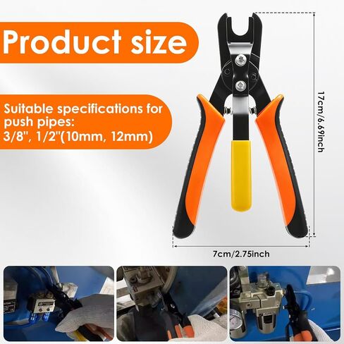 Push to Connect Fittings Disconnect Tool Air Line Removal Tool for 3/8", 1/2" (10-12mm) Pneumatic Air Hose Quick Connect Fittings Quick Release Pliers in Kuwait