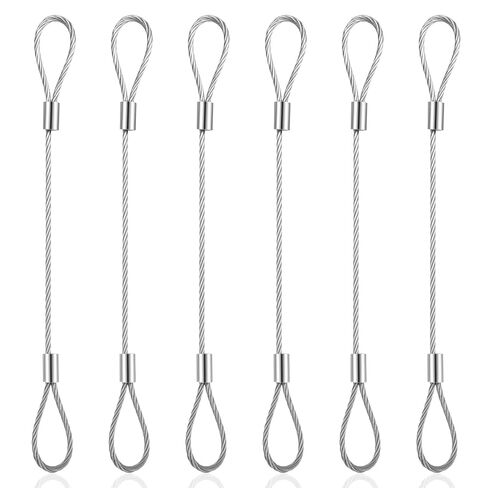 6 Pack 6 Inch Steel Cable with Loops Vinyl Coated Wire Rope Security Cable Luggage Lock Cables 2mm Thickness in Saudi Arabia