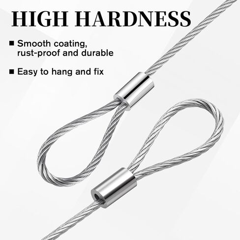 6 Pack 6 Inch Steel Cable with Loops Vinyl Coated Wire Rope Security Cable Luggage Lock Cables 2mm Thickness in Saudi Arabia