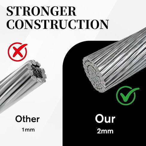 6 Pack 6 Inch Steel Cable with Loops Vinyl Coated Wire Rope Security Cable Luggage Lock Cables 2mm Thickness in Saudi Arabia