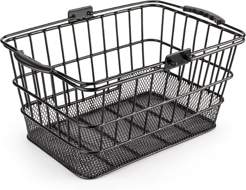 CXWXC Front Bike Basket with Handle– Detachable Bicycle Basket for Groceries, Commuting, Shopping – Heavy Duty Wire Basket with Mounting Kit for Beach Cruiser City Commuter in Kuwait