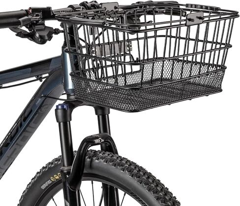 CXWXC Front Bike Basket with Handle– Detachable Bicycle Basket for Groceries, Commuting, Shopping – Heavy Duty Wire Basket with Mounting Kit for Beach Cruiser City Commuter in Kuwait