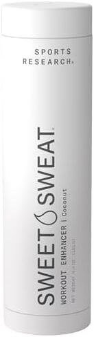 Sports Research® Waist Trimmer Pack - Sweet Sweat Waist Trimmer (Black/Pink, Large) + Coconut Workout Enhancer Roll-On Gel in Kuwait