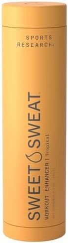 Sports Research® Waist Trimmer Pack - Sweet Sweat Toned Waist Trimmer (Stone/Medium) & Tropical Workout Enhancer Roll-On Gel in Kuwait