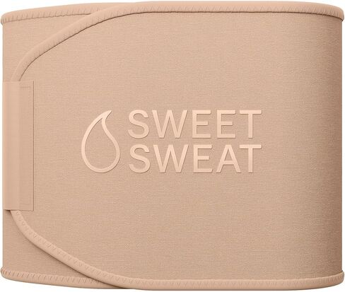 Sports Research® Waist Trimmer Pack - Sweet Sweat Toned Waist Trimmer (Stone/Medium) & Tropical Workout Enhancer Roll-On Gel in Kuwait