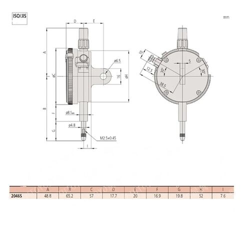 2046S Dial Gauge 0-10mm Meter Precise 0.01mm Resolution Indicator Mesure Instrument Dial Indicator in Kuwait