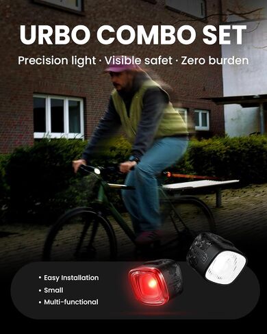 مجموعة MagicShine URBO COMBO SET ضوء الدراجة، ضوء خلفي لجهاز استشعار الفرامل ومصباح أمامي مقطوع للدراجة، تشغيل/إيقاف تلقائي، مجموعة ملحقات الدراجة المقاومة للماء خفيفة للغاية، ضوء دراجة لركوب الدراجات على الطرق الليلية والتنقل في المناطق الحضرية in Kuwait