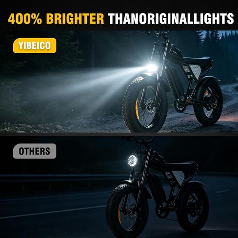 20W LED E-Bike Headlight with 3-Pin Julet Waterproof Connector - Plug & Play 12-60V Wide Voltage for Ridstar Q20, Revv1, Ariel Rider (White) in Kuwait