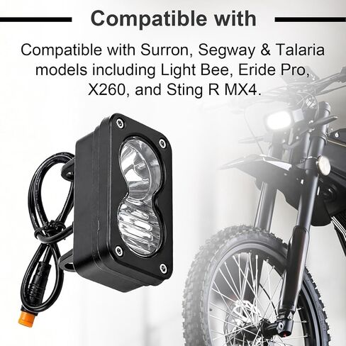 YWG Ebike Headlight Upgrade, 3 Pin White | Compatible with Ridstar Q20 in Kuwait