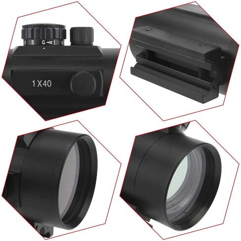 لوحة فضية من Astromania لحذاء الفلاش لكاميرات DSLR - حزمة مع - 1X40RD تكتيكي ثلاثي الأبعاد منعكس أحمر أخضر نقطة مضاءة نطاق جبل بصريات الصيد Riflescopes in Kuwait