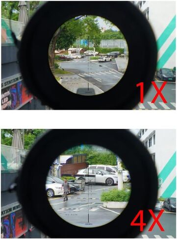 1-4X GEN 3 نطاق رؤية ثلاثية الأبعاد DR مجال رؤية مزدوج ثابت Riflescope مع Mini Doc Compact Red Dot Reflex Optic Sight Combo، إضاءة حمراء، مع QD سريع الإصدار، يناسب سكة Picatinny مقاس 20 مم، أسمر ضارب للصفرة in Kuwait