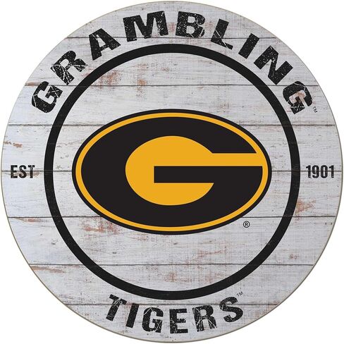 KH Sports Fan Grambling Tigers علامة دائرية، 20x20 بوصة، ديكور النمور لغرفة النوم، كهف المروحة، غرفة المعيشة؛ أظهر روح فريقك مع هذه اللوحة الفنية الجدارية لنمور ولاية جرامبلينج in Kuwait