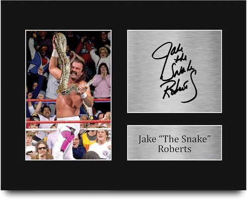 HWC Trading Jake The Snake Roberts هدايا مؤطرة مطبوعة بصورة توقيع موقعة لمحبي تذكارات WWE وWWF - مقاس الحروف الأمريكية in Kuwait