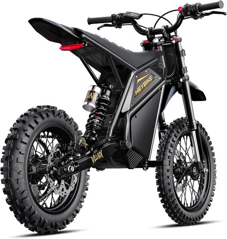 Heybike Villain Electric Dirt Bike with 4160W Motor 1352WH Battery, Up to 50 Miles Range, 14"/12" Fat Tire Electric Bike with Hydraulic Brakes & Dual Suspension, Off-Road E-Bike in Kuwait