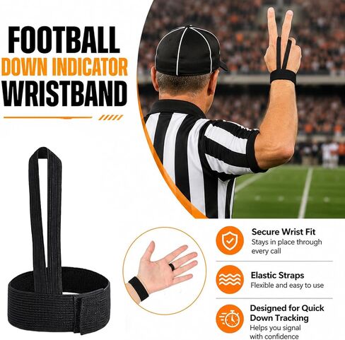 Skrfren 6 Pcs Football Down Indicator Referee Indicator Wristband | for Football Matches, Sports Match Accessories, Black in Kuwait