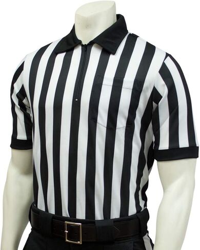 Smitty | FBS-100 | Performance Mesh Short Sleeve Referee Shirt | 1" Stripe | Moisture Management | Football Lacrosse | Official's Choice! (2XL) in Kuwait