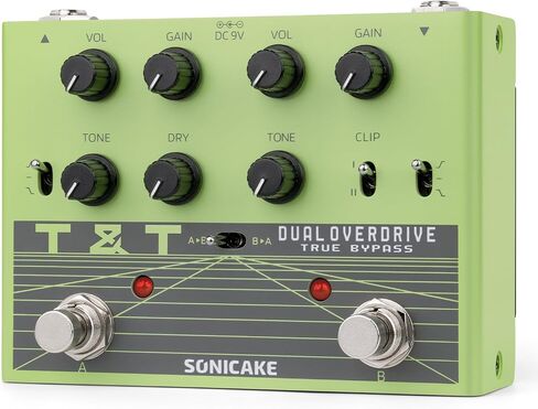 دواسة SONICAKE Overdrive مع أكثر من 30 مجموعة من النغمات، دواسة جيتار مزدوجة TS مع 3 أوضاع EQ، وضعين للقص، توجيه مرن، دائرة تناظرية نقية، تجاوز حقيقي - T&T QDS-07 in Kuwait