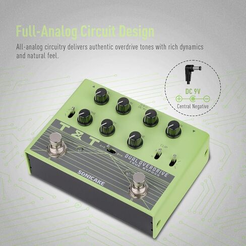 دواسة SONICAKE Overdrive مع أكثر من 30 مجموعة من النغمات، دواسة جيتار مزدوجة TS مع 3 أوضاع EQ، وضعين للقص، توجيه مرن، دائرة تناظرية نقية، تجاوز حقيقي - T&T QDS-07 in Kuwait