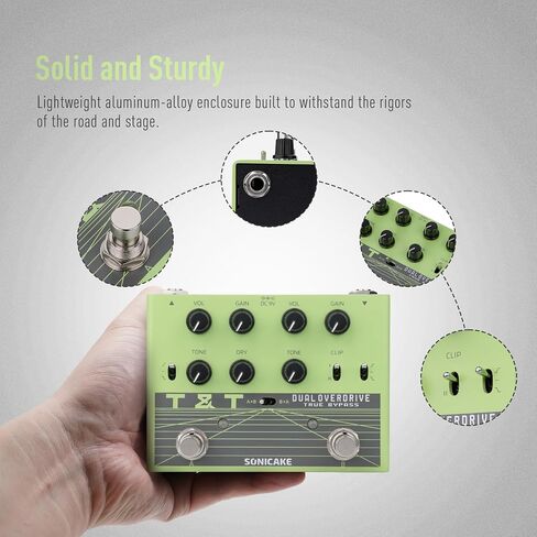 دواسة SONICAKE Overdrive مع أكثر من 30 مجموعة من النغمات، دواسة جيتار مزدوجة TS مع 3 أوضاع EQ، وضعين للقص، توجيه مرن، دائرة تناظرية نقية، تجاوز حقيقي - T&T QDS-07 in Kuwait