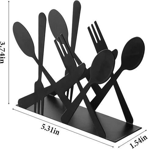 Napkin Holder for Table,Modern Metal Napkin Holders Black,Fork and Spoon Theme Style Napkin Holder, Suitable for Kitchen Coffee Shop Dining Room in Kuwait