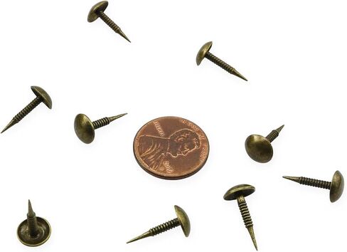 XGNG 150PCS Metal Threaded Round Head Straight Nails Decorative Furniture Mini Upholstery Nails for Sofa Beds Message Boards and Photo Walls in Kuwait