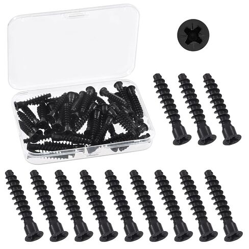 Swpeet 50Pcs M7 x 50mm Black Zinc Plated Carbon Steel Confirmat Screws Assortment Kit, Hex Socket Drive Countersunk Self-Tapping Furniture Connecting Screw for Assembly and Mounting in Kuwait
