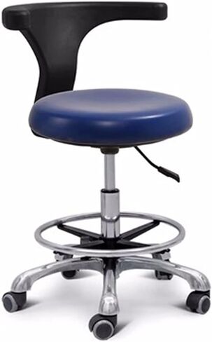Dental Assistant Stool with 360° Rotation Armrest, PU Leather Saddle Height Adjustable for Dentist, Salon, Tattoo (B2 One Size) in Kuwait
