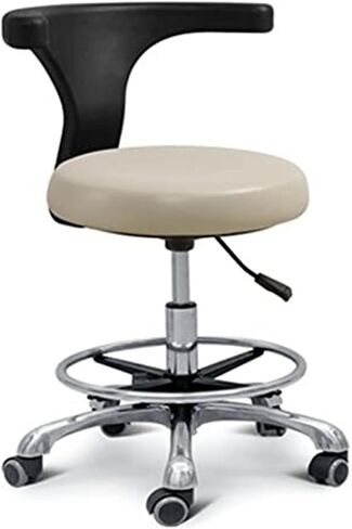 360° Rotation Dental Stool, Height Adjustable Medical Assistant Chair, PU Leather Saddle Design with Armrest for Clinic Salon (B3) in Kuwait