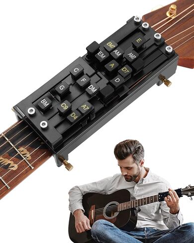 Portable Guitar Chord Presser, Guitar Chord Helper And Trainer for Acoustic Guitar, Guitar Learning Tools for Beginners and Arthritis Player, Develop Confidence Quickly in Kuwait
