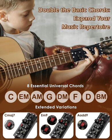 Portable Guitar Chord Presser, Guitar Chord Helper And Trainer for Acoustic Guitar, Guitar Learning Tools for Beginners and Arthritis Player, Develop Confidence Quickly in Kuwait