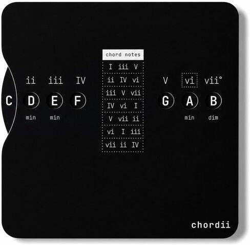 Chordii Roman Numeral Music Theory Wheel | Chord Wheel for Guitar, Piano & All Instruments | Learn Keys, Build Chord Progressions & Write Songs | Circle of Fifths Wheel (Black) in Kuwait