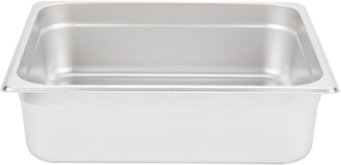Soro Essentials- 2/3 Size 4" Deep Stainless Steel Anti-Jamming Steam Table Pan 24 Gauge- Chafer Food Pan Stackable Anti-Jam Steam Pans for Hotel Restaurant Supplies Party Buffet Event Catering in Kuwait